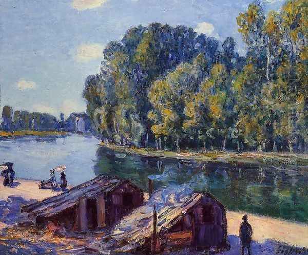 Cabins along the Loing Canal, Sunlight Effect - view 1