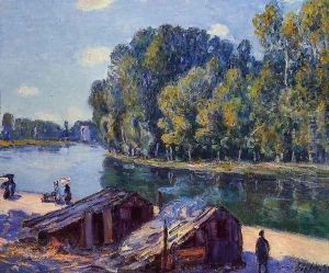 Cabins along the Loing Canal, Sunlight Effect