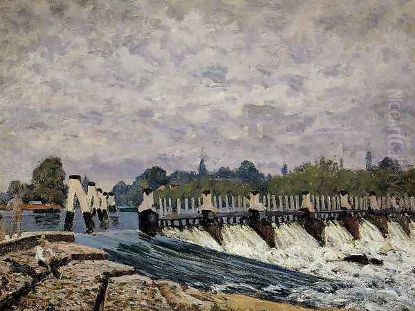 Molesey Weir Hampton Court, 1874 - view 1