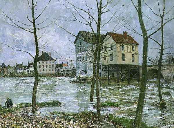 The Mills at Moret-sur-Loing, Winter, 1890 - view 1