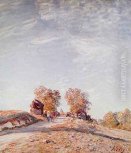 Uphill Road in Sunshine, 1891 by Alfred Sisley