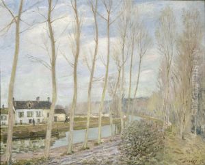 The Canal Du Loing At Moret by Alfred Sisley