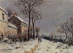 The Effect of Snow at Veneux by Alfred Sisley