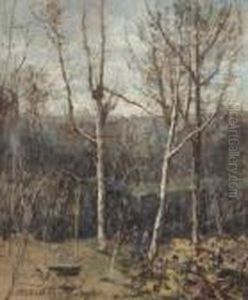 Bosco Di Frignano Con Alberi Spogli by Attilio Pratella