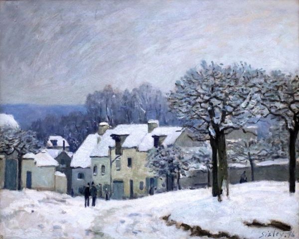 The Place du Chenil at Marly-le-Roi, Snow, 1876 - view 1