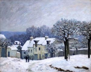 The Place du Chenil at Marly-le-Roi, Snow, 1876 by Alfred Sisley