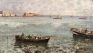 Barche E Pescatori by Attilio Pratella