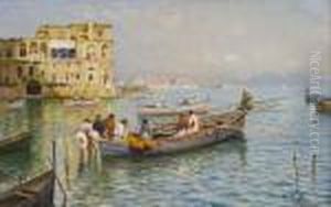 Marina Con Pescatori by Attilio Pratella