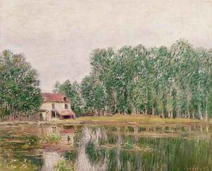 The Banks of the Canal at Moret-sur-Loing, 1892 by Alfred Sisley