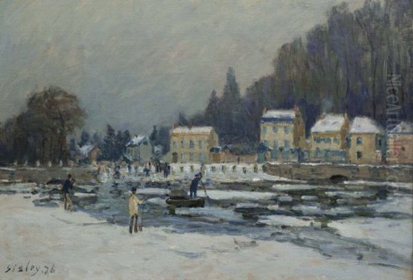 The Blocked Seine at Port-Marly - view 1