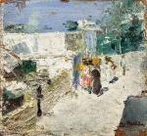 Figure In Strada by Attilio Pratella