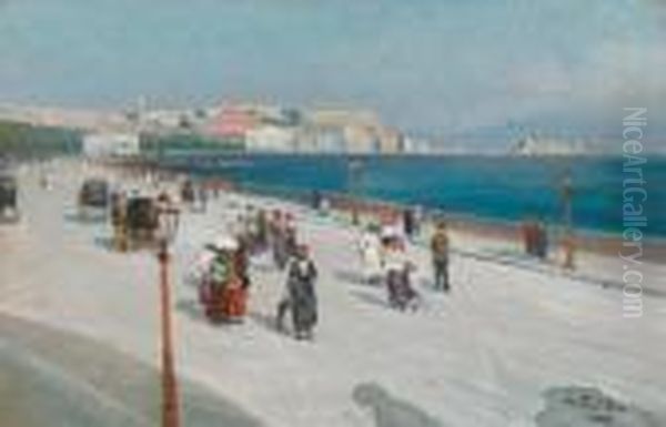 Promenade In Naples With A View Of Vesuvius - view 1