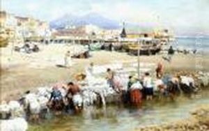 Napoli, Lavandaie E Pescatori A Riva Napoli, Lavandaie E Pescatori A Riva