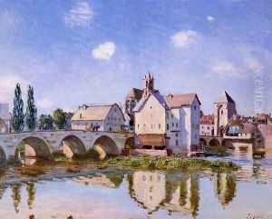 The Moret Bridge in the Sunlight by Alfred Sisley
