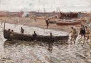 Scena Di Pesca by Attilio Pratella