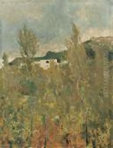 Paesaggio Campestre Con Figurette by Attilio Pratella