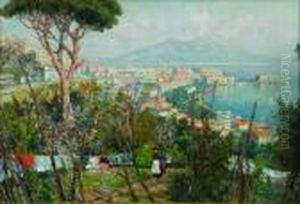 Panni Stesi Al Vomero Con Vista Del Vesuvio