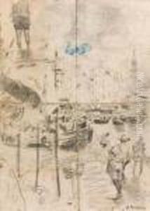 Nei Pressi Di Piazza Del Carmine,napoli by Attilio Pratella