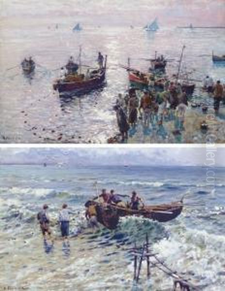 Loading The Boats At Dawn; Arriving Ashore - view 1