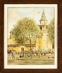 Italian Street Corner With View Of A Cathedral