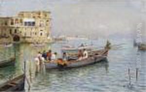 Napoli, Marina Con Veduta Di Palazzo Donn'anna by Attilio Pratella
