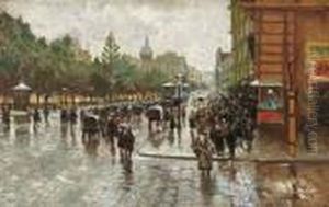 Via Foria dopo La Pioggia by Attilio Pratella