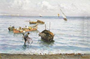 Barche Di Pescatori by Attilio Pratella