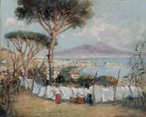 Panni Stesi Al Vomero Con Vista Del Vesuvio Panni Stesi Al Vomero Con Vista Del Vesuvio
