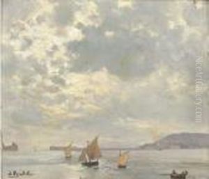 Barche A Vela Nel Golfo Di Napoli by Attilio Pratella