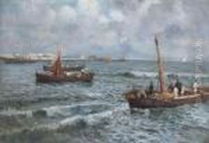 Pescatori Nel Golfo Di Napoli by Attilio Pratella