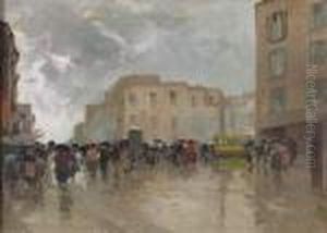 Strasse In Neapel. by Attilio Pratella