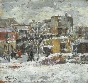 Scorcio Di Napoli Sotto La Neve by Attilio Pratella