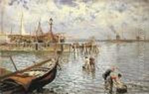 Barche E Pescatori A Napoli by Attilio Pratella
