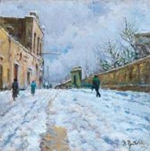 Per La Via Dopo La Nevicata