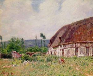 Thatched Cottage in Normandy, 1894 by Alfred Sisley