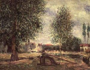 Landscape at Moret-sur-Loing by Alfred Sisley