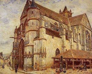 The Church at Moret, Icy Weather by Alfred Sisley