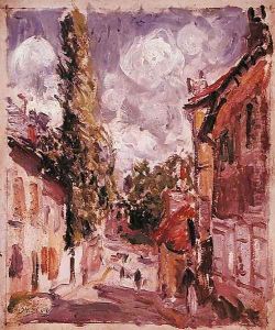 Road in a Village by Alfred Sisley