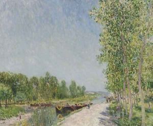 On the Banks of the Loing Canal by Alfred Sisley