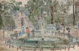 Fountain, Central Park by Maurice Brazil Prendergast