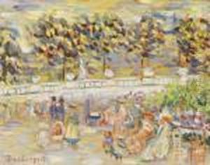 Sommer Im Park. Jardin Du Luxembourg In Paris by Maurice Brazil Prendergast