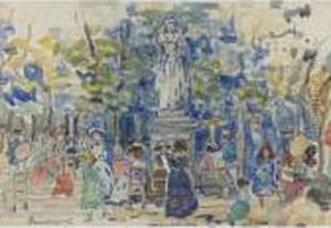 The Queens, Luxembourg Gardens by Maurice Brazil Prendergast