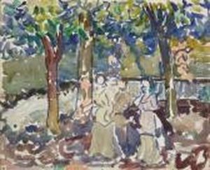 ''by The Stream'' by Maurice Brazil Prendergast