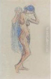 Nude Model With Drapery And Standing Female Nude: A Double-sided Drawing by Maurice Brazil Prendergast