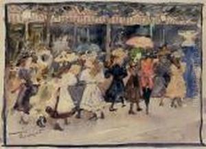 Paris Scene-school Girls With A Nun by Maurice Brazil Prendergast