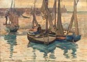 Small Fishing Boats, Trport, France by Maurice Brazil Prendergast