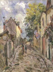 Village Street Scene by Alfred Sisley