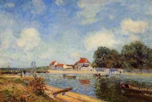 Loing Dam at Saint-Mammes by Alfred Sisley