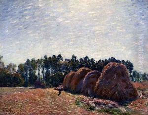 Haystacks at Moret, Morning Light, 1891 by Alfred Sisley