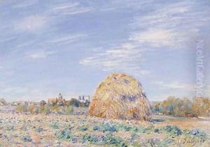 Haystack on the Banks of the Loing, 1891 by Alfred Sisley
